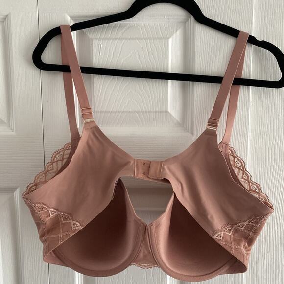 True Co Womens 40DD Pink Maybe Lace Underwire Tee Shirt Bra - Picture 5 of 8